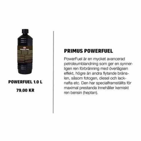Bensin för multifuel-kök från Primus PowerFuel på1 liter.