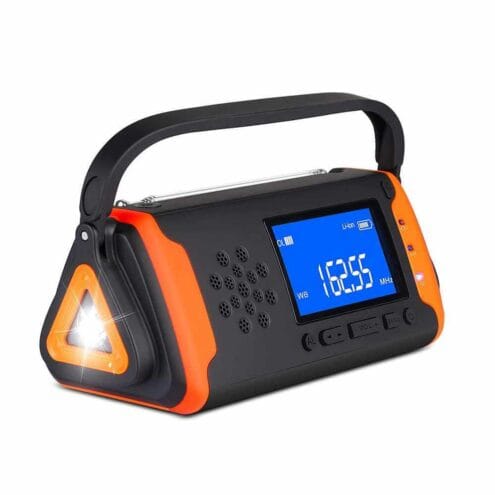 Hög kvalite vevradio med solceller och 4000 mAh powerbank.