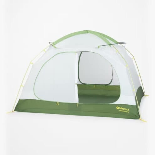 Marmot Limestone 4P kupoltält för 4 personer med en öppen dörr