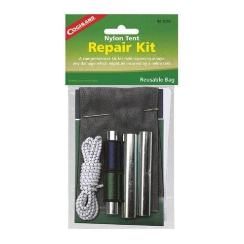 Praktiskt reparationskit för nylontält från Coghlan's.