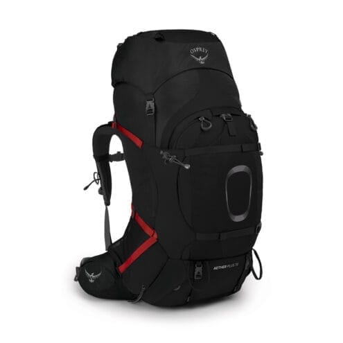 Svart vandringsryggsäck från Osprey Aether Plus 70 liter.