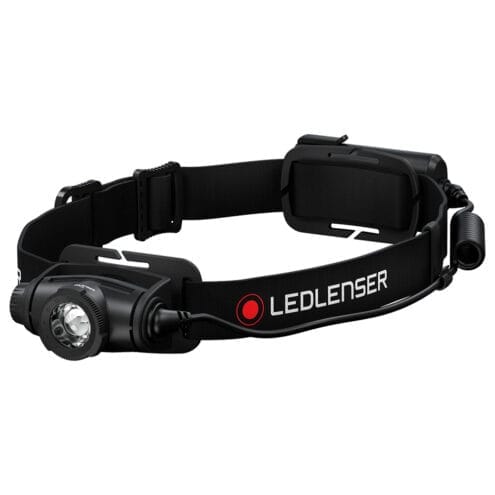Svart prisvärd pannlampa från Ledlenser H5 Core.