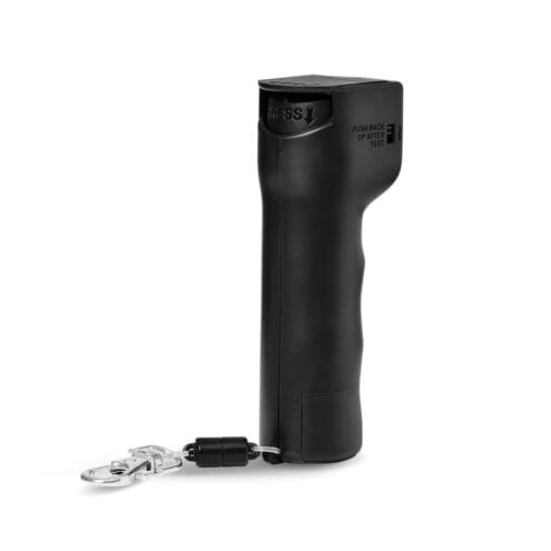 Försvarsspray med nyckelring från Plegium.