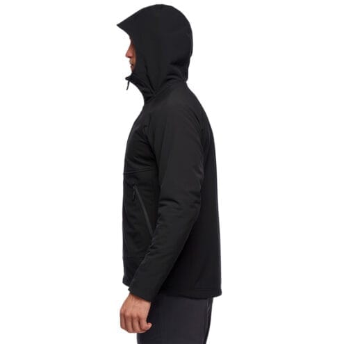 Sidbild på Black Diamond Element Hoody med mjuk dragkedja.