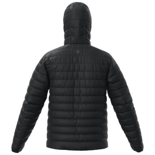 Baksidan av Highlander Hoody dunjacka från Marmot.