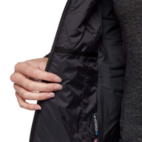 Närbild på Vision Hybrid jacka för damer från Black Diamond.