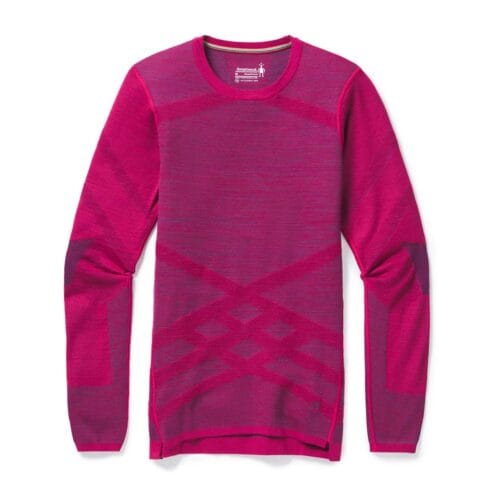 Rosa underställströja med ventilerande meshzoner från Smartwool Intraknit Merino 200 Crew för dam.