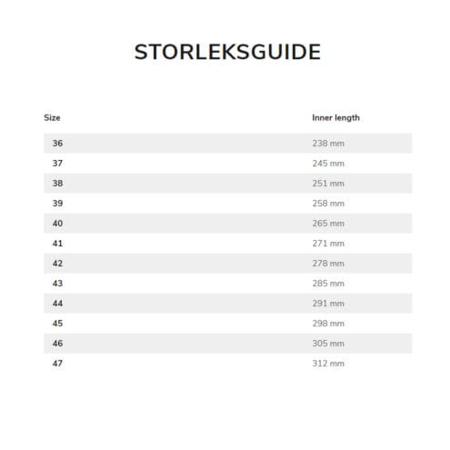 Storleksguide.