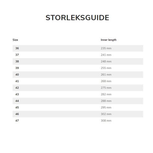 Storleksguide.