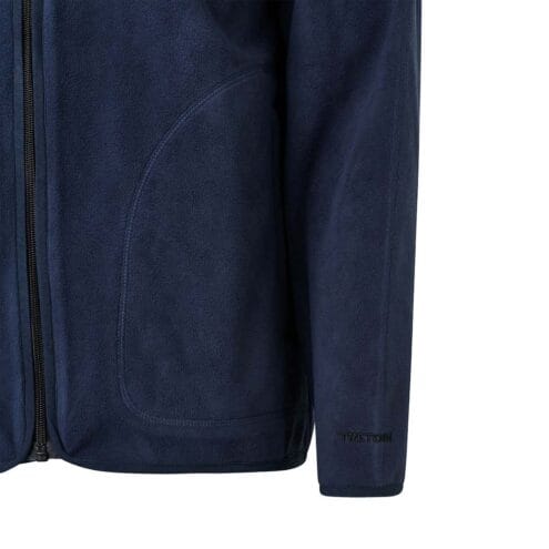 Närbild på navyfärgad fleecejacka för herr från Tretorn Tech Fleece Hood.
