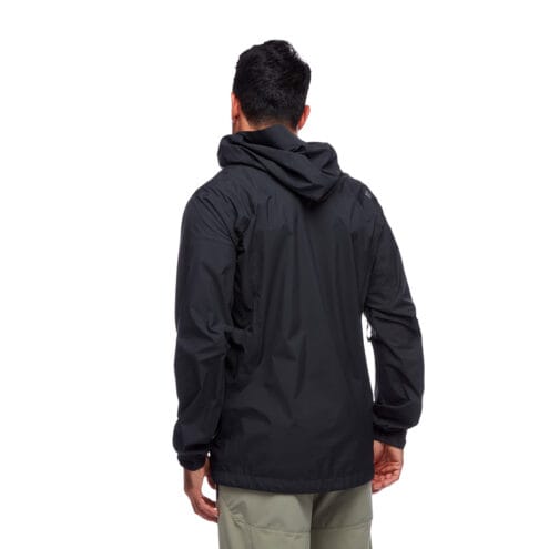 Baksidan av herr jackan Highline Stretch Shell från Black Diamond i black.