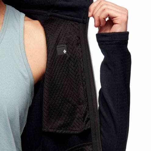 Närbild på Black Diamond Factor Hoody inneficka