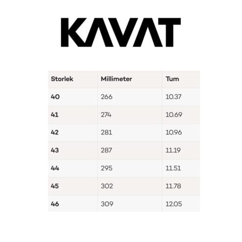 Kavat nyhammar storleksguide