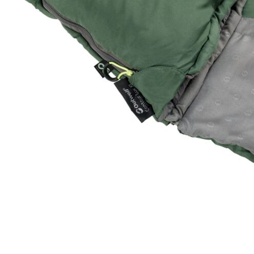 Dragkedjelås på Outwell Contour Lux XL Green campingsovsäck