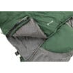 En halvt öppen Outwell Contour Lux XL Green campingsovsäck