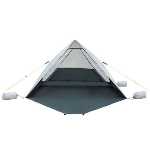 öppen framsida av Outwell Formby Beach Shelter – strandtält