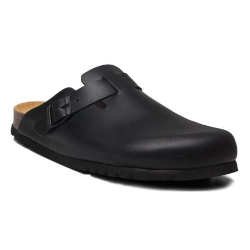 SCHOLL OLIVIER LEATHER BLACK snett framifrån
