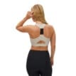 Röhnisch Front Zip Sportsbra, Oatmeal på en modell bakifrån