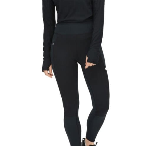 Halva ndre delen på en modell som har på sig Röhnisch Insulate Wind Shield Tights löpartights (dam)
