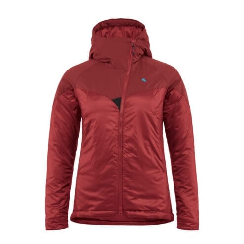 Klättermusen Alv Hoodie huvjacka med dragkedja i färgen rose red