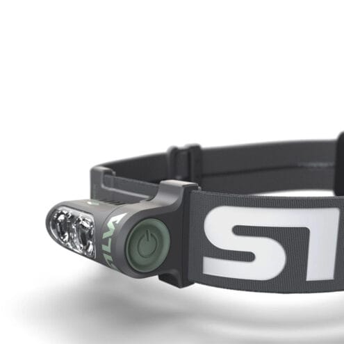 Silva Trail Runner Free 2 Ultra pannlampa från sidan där vi ser band och lampa