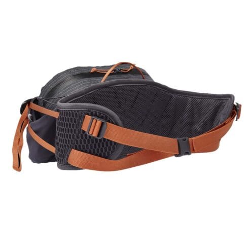 Baksida på en Black Diamond Pursuit Waist Pack 6L midjeväska med brett ryggband