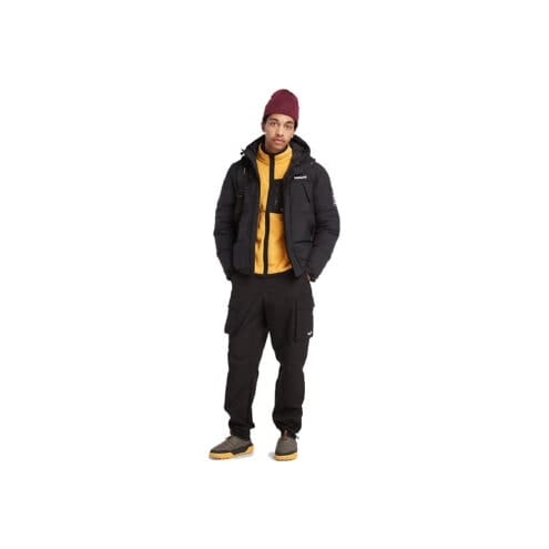 Timberland Outdoor archive fleecejacka (herr) på en modell med en timberland dunjacka över