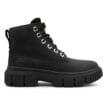 Utsida profil av Timberland Greyfield läderkängor (dam) i färgen black