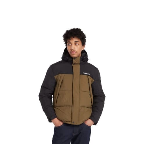 Timberland Archive Puffer jacka (Herr) på en modell i färgen dark olive/black