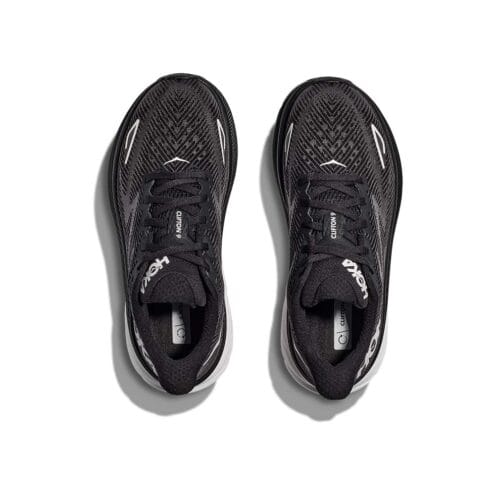 HOKA Clifton 9 löparskor ovanifrån svart