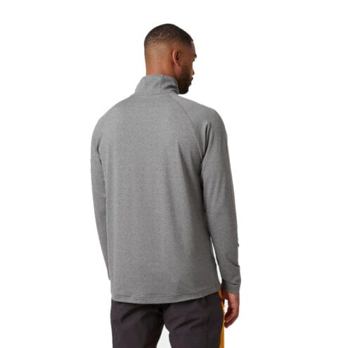 Baksida av En mjuk och lågviktig Helly Hansen Verglas Halv-Zip Midlayer (herr)