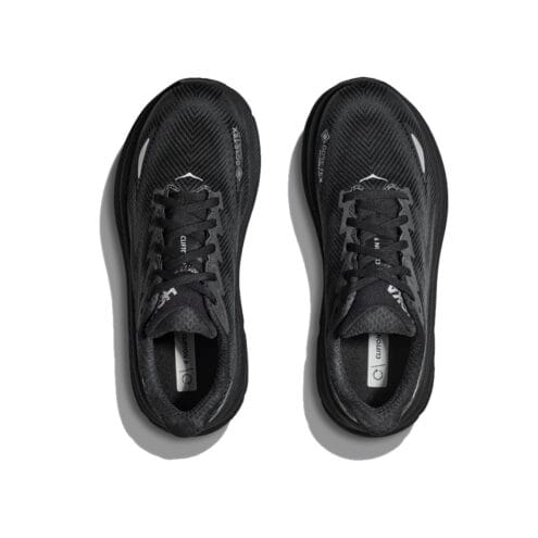 Utsida profil av en stötdämpande och morderna HOKA ONE ONE Clifton 9 GORE-TEX ovanifrån