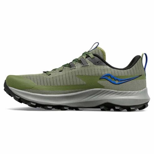 Insida profil av Ett par otroligt slitstarka Saucony Peregrine 13 terränglöparskor (herr)