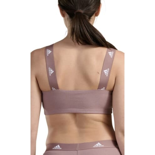 Baksidan av Adidas Bandeau träningstopp i färgen wonder oxid