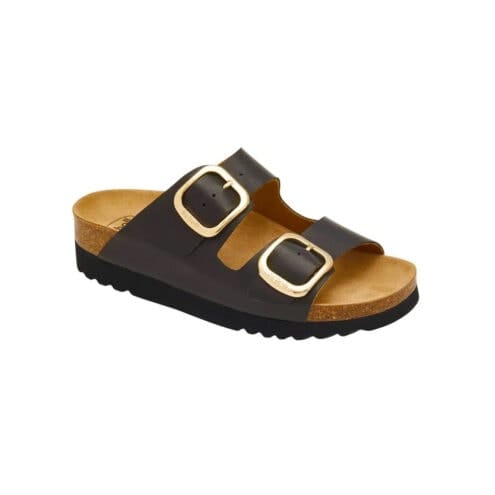 En ergonomisk Scholl Ilary 2 straps sandaler (dam) i färgen black