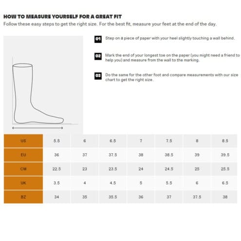 Storleksguide till Timberland Lincoln Peak Lace Up (dam)