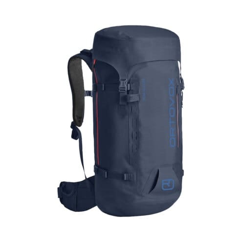 En blå En praktisk Ortovox Peak 38L S vandringsryggsäck (unisex)