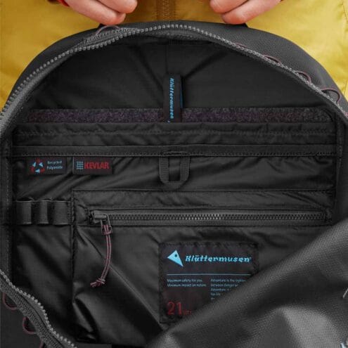 Interna fack i Klättermusen Wunja Backpack 21L vardagsryggsäck (unisex)