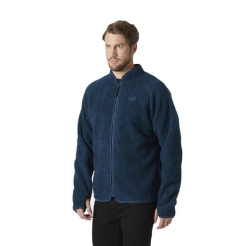 Helly Hansen Box Pile 2.0 fleecejacka (herr) på en modell i färgen navy