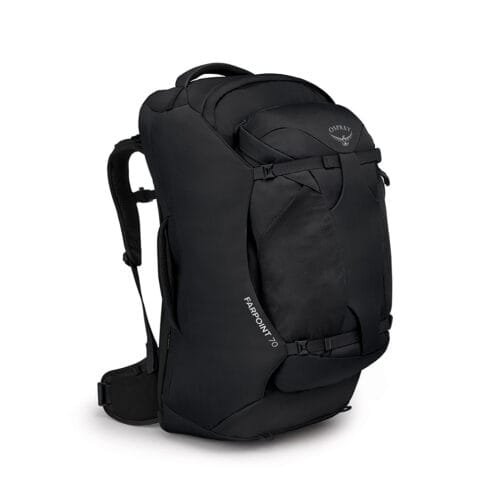 Osprey Farpoint 70 vandringsryggsäck i svart