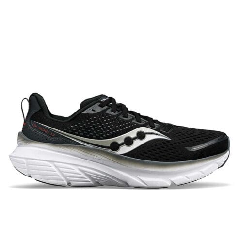 bekväma och ergonomiska Saucony Guide 17 löparskor (herr) i färgen blackshadow
