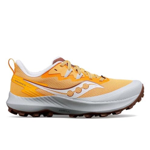 stabil och bekväm Saucony Peregrine 14 traillöparskor (dam) i färgen Flax/Clove