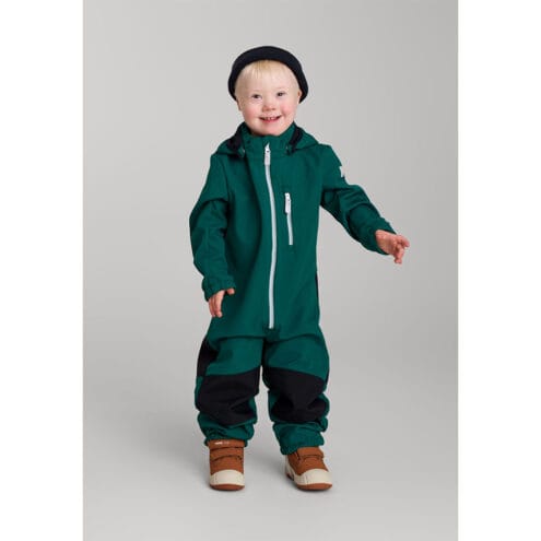 Reima Softshell Overall Nurmes för barn i färgen deeper green