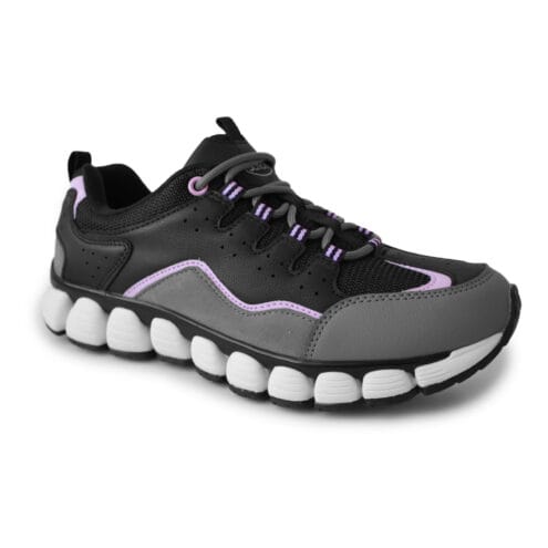 Scholl Galaxy Wave sneakers i svart och grå med rosa detaljer