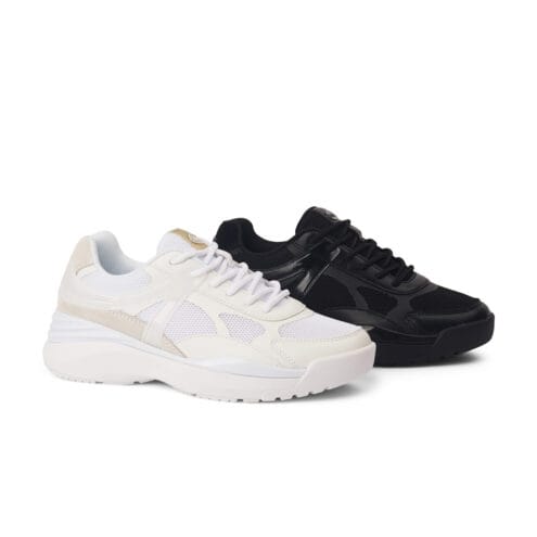 vita och svarta Scholl Walker sneakers (dam)