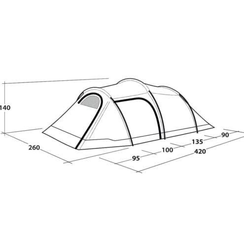 en Outwell Earth 4 Plus tunneltält för 4 personer