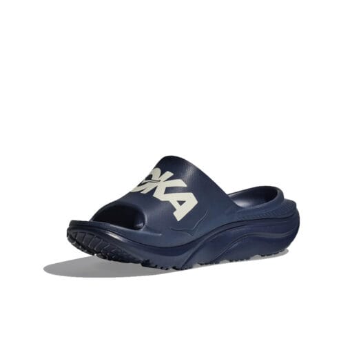 en blå Hoka Ora Athletic Slide tofflor (unisex)  från sidan