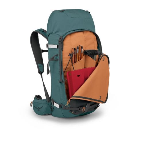 Osprey Soelden 45 skidryggsäck (unisex) med ett öppet ytterfack