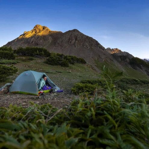lifestylebild på en Big Agnes Tiger Wall UL1 kupoltält för 1 person
