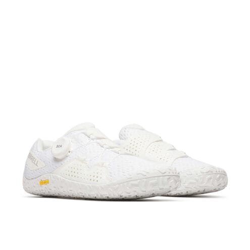 ett par vita Merrell Vapor Glove 6 Boa löparskor (dam)